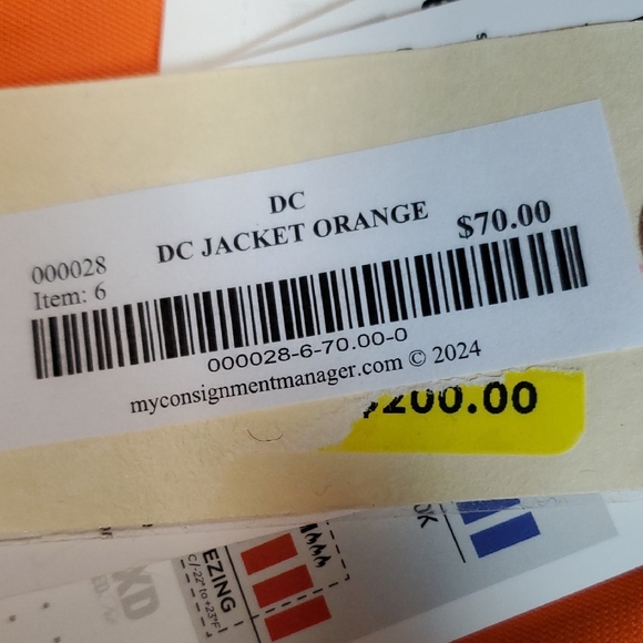 DC Kids Orange Jacket - Picture 4 of 7